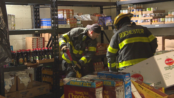 Fire damaged Community Food Cupboard of Rochester