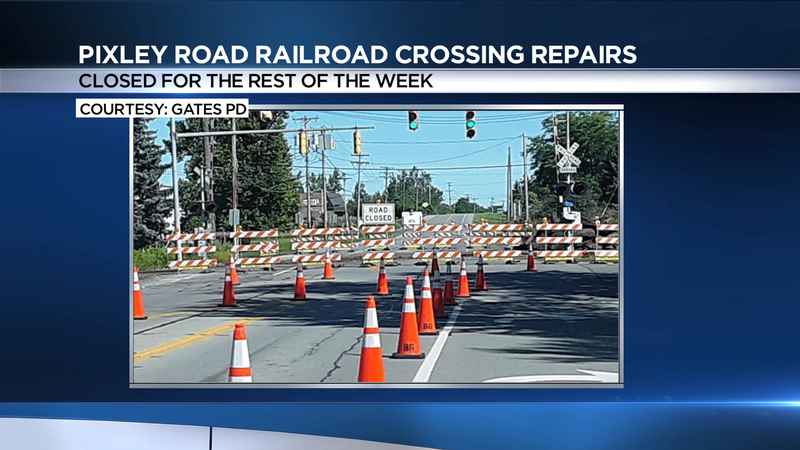 Pixley Road in Gates closed at railroad crossing this week