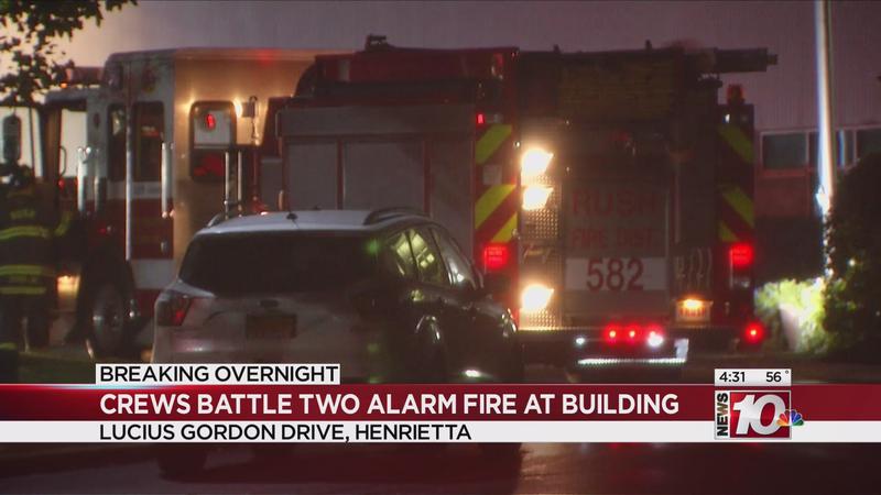 Crews battle 2-alarm fire in Henrietta
