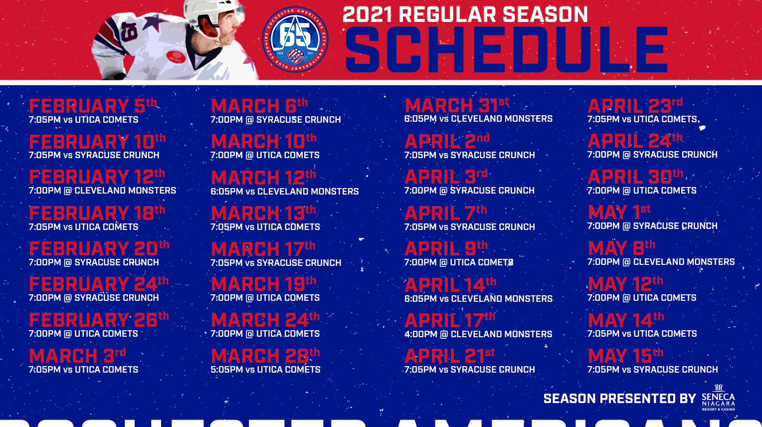 Rochester Amerks announce 2020-21 regular season schedule