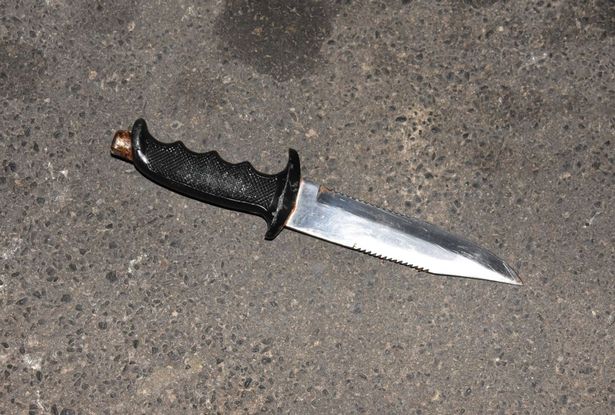 One charged after double-stabbing, brandishing knife at officers One charged after double-stabbing, brandishing knife at officers