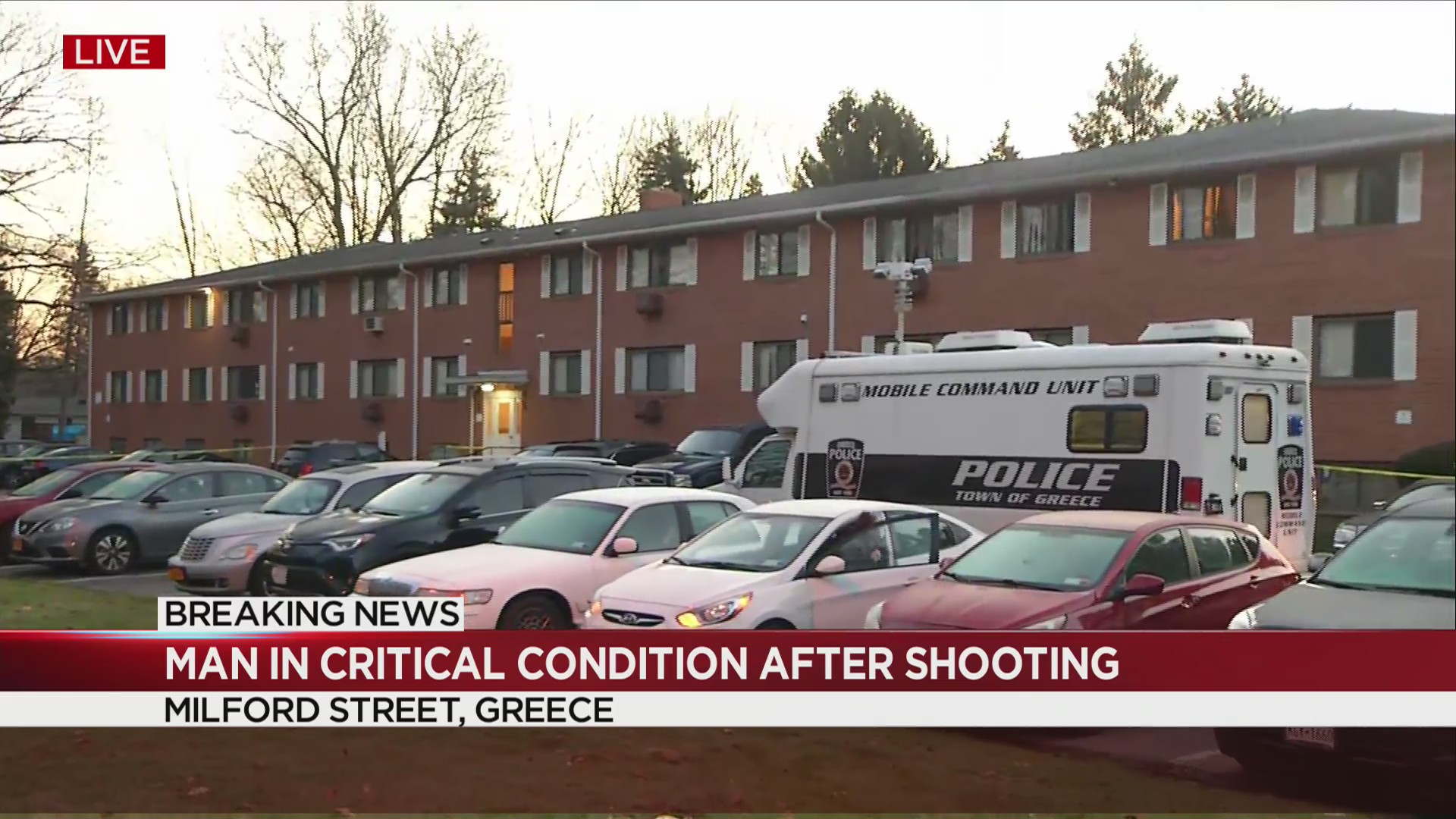 Man in critical condition after shooting at Greece apartment complex Man in critical condition after shooting at Greece apartment complex