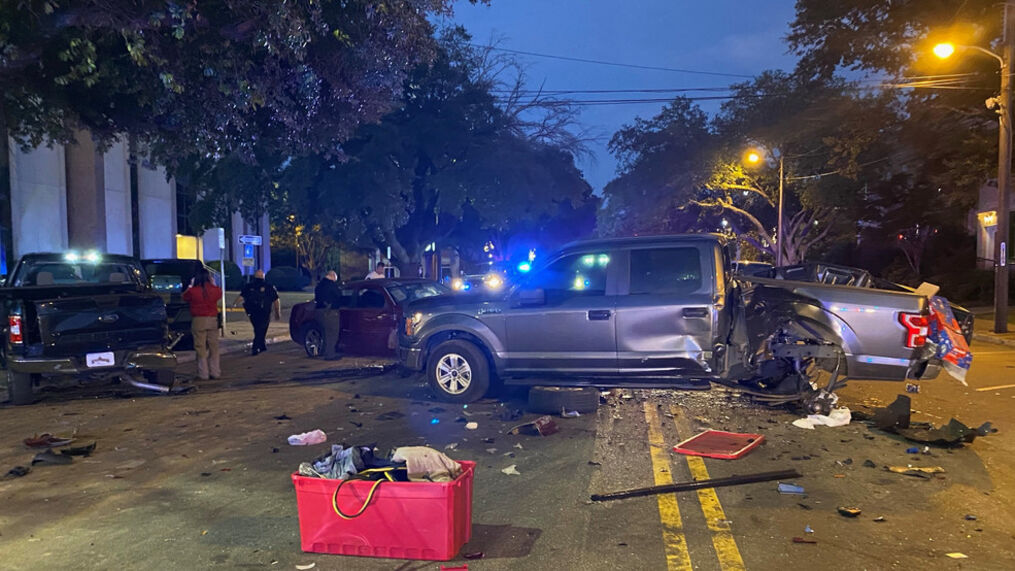 Four taken into custody after police chase, crash