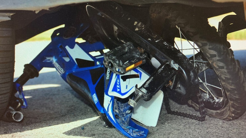 A 3-year-old child on bike struck by SUV