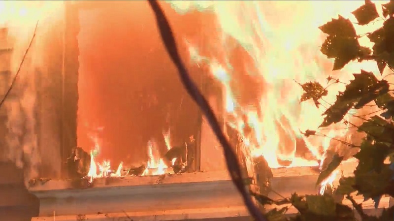 Car fire spreads to homes on Fourth Street
