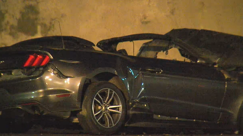 A 30-year-old man in critical condition after crashing car downtown