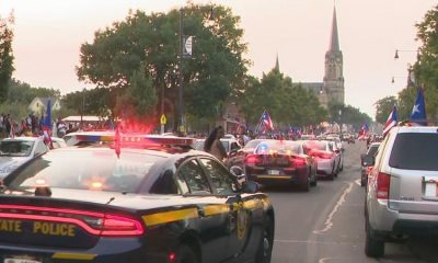 Large crowds block North Clinton Avenue