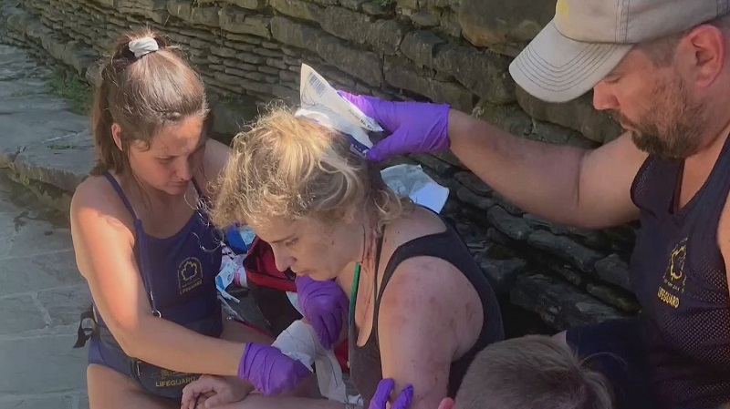 Rockfall at Stony Brook State Park, a woman is injured