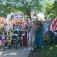 Protesters against mandatory vaccines in Rochester