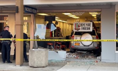 Vehicle crashes into the entrance of Vincenzo’s Pizzeria