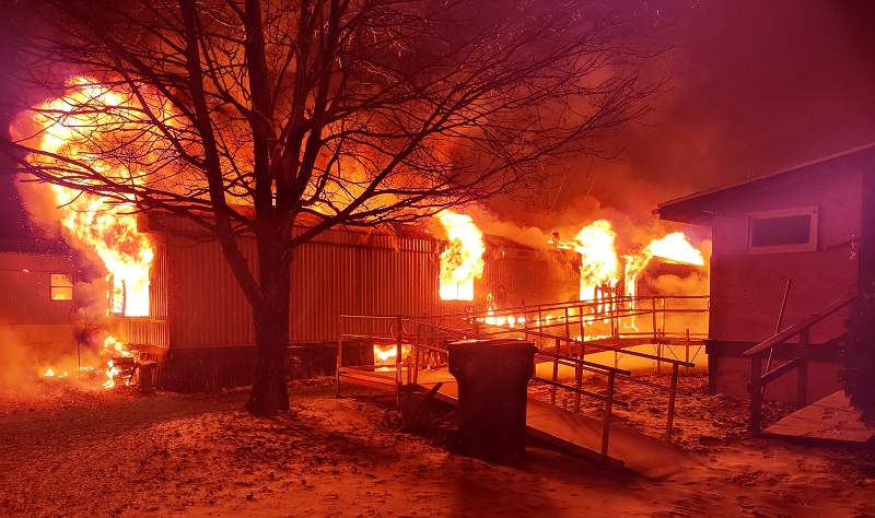 Fire at Seneca Falls trailer park Fire at Seneca Falls trailer park