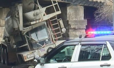 Cement truck hits bridge in Canandaigua