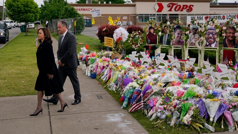 Vice President Kamala Harris visits Buffalo for funeral of Tops shooting victim Ruth Whitfield