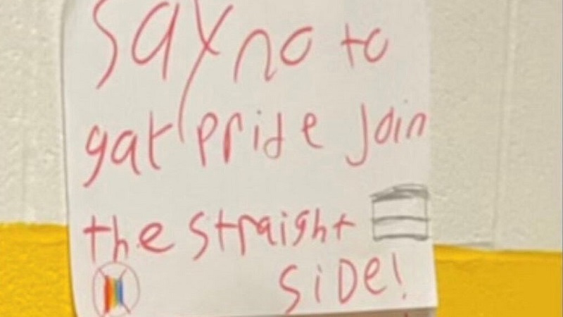 Spencerport middle school students replace Pride Month posters with “Say no to gay” signs