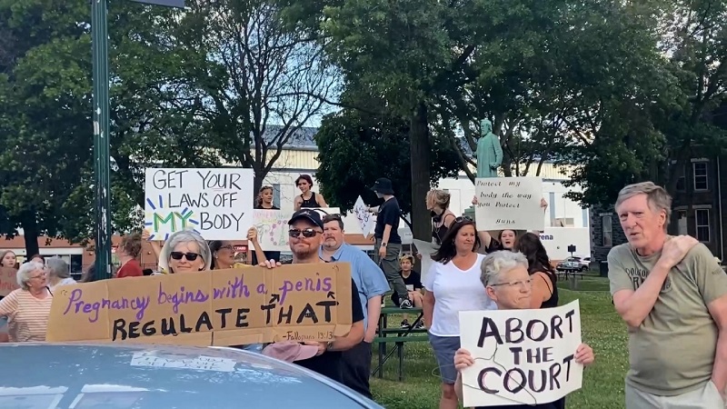 Abortion rights protest in downtown Elmira