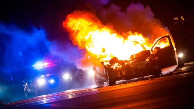 Incident on Jefferson Road causes car to catch fire Saturday Incident on Jefferson Road causes car to catch fire Saturday