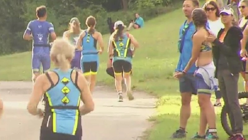Hundreds of athletes came out to Lake Ontario for Rochester Triathlon