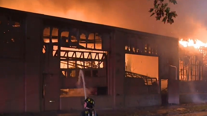 Massive four-alarm fire at a Rochester warehouse complex Massive four-alarm fire at a Rochester warehouse complex
