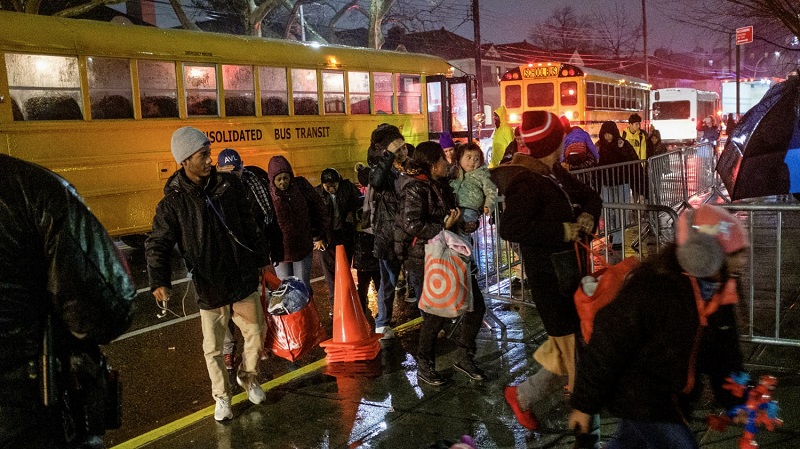 A proposed New York State law prohibits housing migrants in schools outside of New York City A proposed New York State law prohibits housing migrants in schools outside of New York City