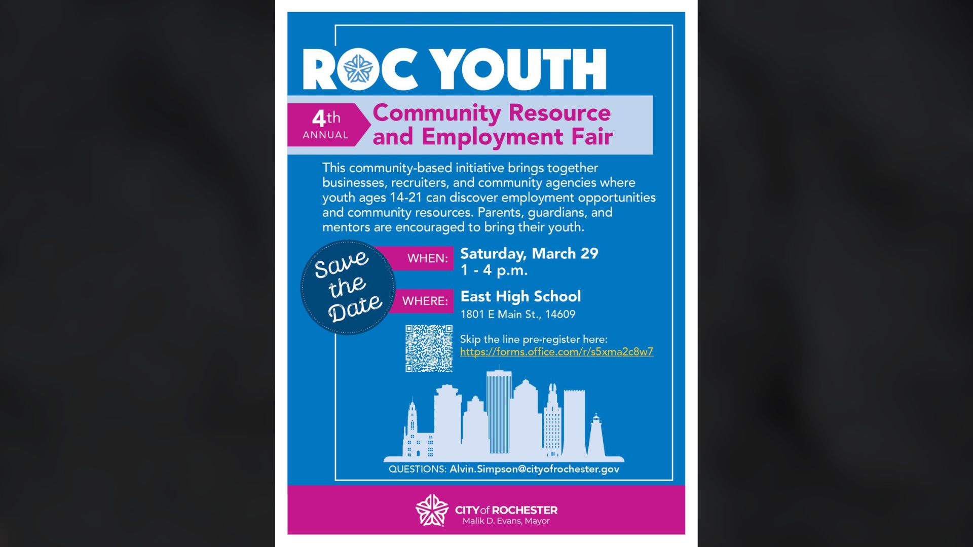 Rochester teens invited to explore jobs, internships, and training at ROC Youth Fair on Saturday, part of city’s push to empower future workforce Rochester teens invited to explore jobs, internships, and training at ROC Youth Fair on Saturday, part of city’s push to empower future workforce