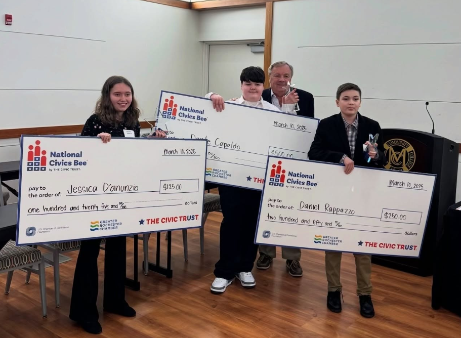 Gates Chili Middle School students dominate in Rochester’s National Civics Bee, securing top spots with impressive civic knowledge and critical thinking skills, now advancing to the state qualifier in Albany