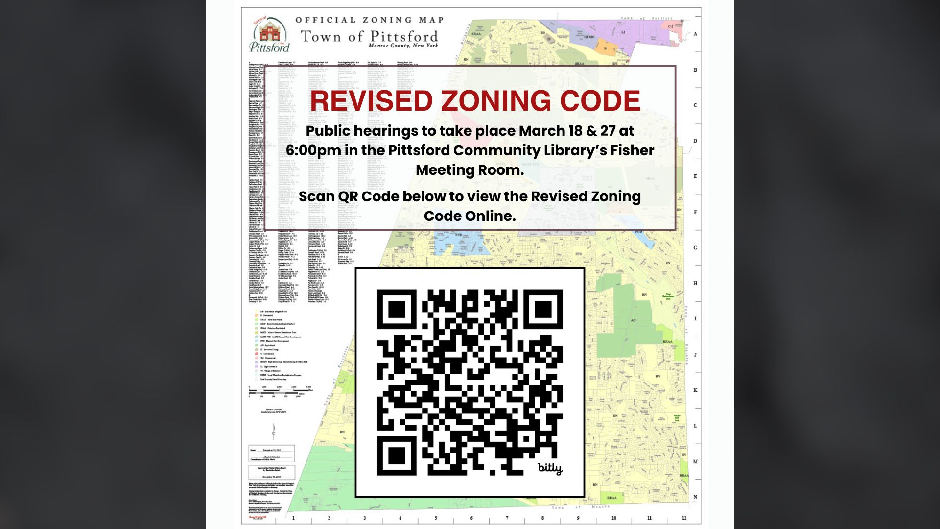 The Town of Pittsford invites residents to review and comment on proposed Zoning Code updates in public hearings set for March 18 and 27, shaping the future of the town The Town of Pittsford invites residents to review and comment on proposed Zoning Code updates in public hearings set for March 18 and 27, shaping the future of the town