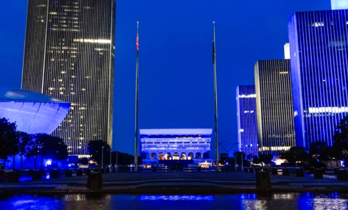 One World Trade Center and Niagara Falls light up to spotlight child protection efforts in New York